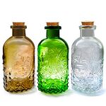 Small Clear Glass Apothecary Diffuser Decorative Bottles Vase Home Decorations Ornaments with Cork Lids ,Spice Container Spell Jars,Wedding Witchcraft Supplies, Set of 3 ,Antique /Vintage Style…