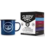 Sleepy Owl Assorted Hot Brew Gift Box | Hot Brew & Enamel Mug | 5 Flavours | Set of 10 Bags - Makes 10 Cups | Hot Brew Coffee | 5 Minute Brew - No Equipment Required | 100% Arabica Beans