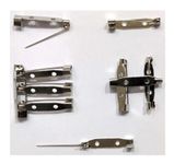 Beads & Crafts: Hair Pin/Brooch Pin Silver Finish Back Base with 2 Holes Metal Connectors Clasps Hoops Jewellery Findings Accessories (Pack of (2cm, 100)