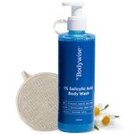 Be Bodywise 1% Salicylic Acid Body Wash With Loofah | Gently Exfoliates to Prevent Body Acne & Cleanse Skin | Paraben and SLS free | 250ml