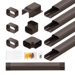 LBG Products 4" W 17 Ft Mini Split Line Set Cover, PVC Decorative Pipe Line Cover Kit for Ductless Mini Split Air Conditioner Accessories, Central AC and Heat Pump,Brown