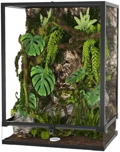 GarveeHome 34 Gallon Reptile Tall Glass Terrarium, 24" x 18" x 18" with Top Screen Ventilation Tall Reptile Tank, Toughened Glass Reptile Tank, Double Hinge Door & Anti Escape for Lizard Snake