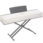 Zreephy Piano Keyboard Dust Cover with Music Stand Opening of Zipper Design, Dust Proof Cover Compatible for Yamaha P35 P45 P48 P71 P85 P95 P105 P115 P125 Digital Pianos Keyboards (Off White)