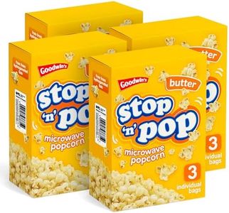 SOL 12pk x 85g Stop 'n' Pop Microwave Popcorn, Butter Flavoured Pop Corn Kernels, Ready in Minutes Tasty Snack for Family Movie Nights, Easy to Prepare, Ideal for Sharing Fun Moments at Home