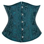 Grebrafan Bridal Underbust Waist Corset Plus Size Vintage (UK(4-6) XS, Dark Green)