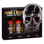 Smoke & Bone Hot Sauce Gift - Gourmet 4 x 45g Scorching Flavours Hot Sauce Gift Set for Chilli Sauce Lovers with Gift Card. Spicy Food Gifts for Christmas Stocking Fillers, Secret Santa Gifts for Dads