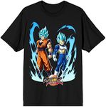 Dragon Ball Fighter Z Goku and Vegeta Men's Black Graphic Crew Neck Tee-S