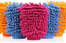 SHOFO SHOP Single Sided Microfiber Cleaning Gloves/Ideal for cleaning household objects/car/window/washing machine/bikes/LCD screens etc/Super Soft dry mitt cleaning gloves Multicolor (pack 5)