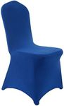 Peomeise 12pcs Stretch Spandex Chair Cover for Wedding Party Dining Banquet Event (Royal Blue, 12)