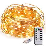 Mintlemon Fairy Lights 33ft 100 LEDs, 8 Lighting Modes Dimmable String Lights with Remote, USB Powered Twinkle Lights for Bedroom Garden Wedding Party Backdrop Tapestry Canopy Gazebo