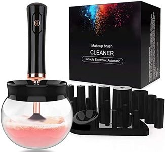 RAZURE Makeup Brush Cleaner Dryer,Super-Fast Electric Brush Cleaner Machine Automatic Brush Cleaner Spinner Makeup Brush Tools,Travel Portable Automatic Brushes Cleaner Cleanser Machine (Black)