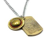 MEETCUTE Anime One Piece Luffy Skeleton The Straw Hat Pirates Rope Chain Pendant Necklace Cap Cosplay, Metal