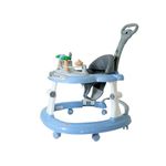 BeyBee Firstwalk Premium Musical & Height Adjustable Baby Walker with Parental Handle, 2 Level Height Bar| Recreational Toy bar Contains Piano with Glowing Notes & Toys| 9-24 Months Kids Walker|Blue