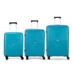 VIP Quad Active 3 Pc Set Cabin 55 cm (Small) Check-in 66 cm (Medium) Check-in 75 cm (Large) 8 Wheels Trolley Bags for Travel, Hard Case Lightweight Bag & Combination lock,suitcase for travel (Blue)