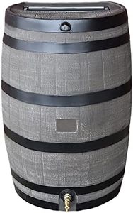 RTS Home Accents 50-Gallon Rain Water Collection Barrel with Brass Spigot, Wood Grain