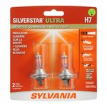 SYLVANIA - H7 SilverStar Ultra - High Performance Halogen Headlight Bulb, High Beam, Low Beam and Fog Replacement Bulb, Brightest Downroad with Whiter Light, Tri-Band Technology (Contains 2 Bulbs)