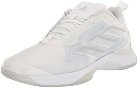 adidas Women's Avacourt Tennis Shoe, White/White/Silver Metallic, 10