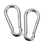 LIFESTRONGE Snap Hook Stainless Steel Spring Heavy Duty Safety Lock Cable Attachment, Weight-Lifting Mountain Climbing Gym (6MM Pack of 4)