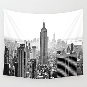 Negro y Gris moderno ciudad nueva York ciudad alta buliding imagen, para colgar en la pared para dormitorio salón dormitorio (51 cm H x 60 cm W, ciudad moderna)