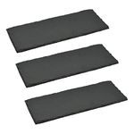 Argon Tableware Rectangle Slate Dinner Plate - 29 x 12cm - Pack of 3 - Natural Slate Rustic Raw Cut Serving Dish Cheese Board Savoury Mat with Soft Padded Feet