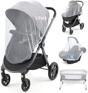 Orzbow 3 Pack Mosquito Net for Stroller | Universal Baby Mosquito Net for Strollers, Car Seats, Bassinets, Cradles, Playards, Pack N Plays and Mini Cribs, Baby Summer Travel Essentials, White