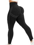 INSTINNCT Womens Leggings Yoga Pants Legging High Waist Butt Lift Booty Tummy Control Workout Pants Yoga Sport Gym Activewear (#5 Contour Booty Black,L)