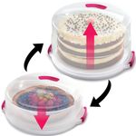 Primeway® Plastic Deep 30cm Round Cake Cheese Plastic Dome 2in1 Adjustable Container Box Carrier, 37x33x22cm