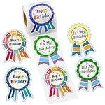 250PCS Happy Birthday Stickers Labels, Colorful Happy Birthday Badge Stickers Labels It's My Birthday Stickers Roll for Kids Students Classroom Gift Bags Card Making