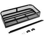 IRONMAX ATV Front Cargo Basket, Heavy Duty Steel Luggage Storage Carrier Box w/ 6.5’’ Protective Rail, Easy to Install, ATV/UTV Cargo Rack Accessories, 36.5’’L x 17.5’’W x 6.5’’H