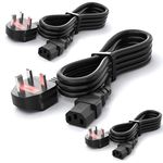 (3 Pack) 6FT 3 Prong TV Power Cord Cable made for Vizio TV VX32L VW32L VX37L VW26L VA6 VMM26 E321VL E371VA E371VL, LG TV 42LF11 42LG20 42LG30 TV Power Supply Cable(NEMA 5-15P to IEC320 C13)