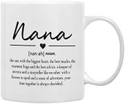 QASHWEY Nana Definition Coffee Mugs Mug, Nana Grandma Mother's Birthday Gifts for Granddaughter Grandson,Best Grandma Nana Gifts Double Side Printed Ceramic Mug Cup 11 Ounce