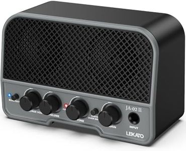 LEKATO Mini Guitar Amp Rechargeable Electric Guitar Amplifer 5W, Clean/Overdrive Channels,Portable Small Amp for Guitarist Practice,Black