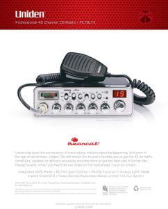 Uniden PC78LTX 40-Channel CB Radio – SWR Meter, PA, Hi Cut, Silver