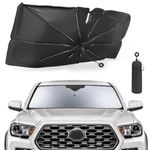 BEEYEO Car Windshield Sun Shade Umbrella, Upgraded Car Windshield Sun Shade Cover with Pull Ring, 59"x32" Windshield Cover UV Block for Car Front Window, Foldable Sunshades Suitable for Most Cars