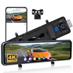 OiLiehu 10.88" 4K Mirror Dash Cam, Smart Rear View Mirror Camera, 4K+1080P Dash Cam Front and Rear, Night Vision, Parking Assist, G-sensor, Loop Record, APP Control, ADAS, BSD