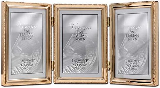 Lawrence Frames 11746T Classic Bead Picture Frame, 4x6 Triple, Gold