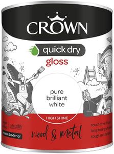 Crown Quick Dry Gloss Pure Brilliant White 750ml Wood & Metal, Internal & External