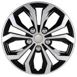 Universal Silver Black Wheel Cover/Cap for All Cars, Car Wheel Cover, Car Wheel Cap, Set of 4 Pcs (16 Inch)