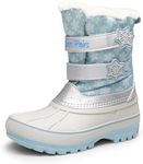 DREAM PAIRS Boys Girls Snow Boots Waterproof Outdoor Sport Warm Cozy Anti-Slip Cute Ankle Winter Shoes for Toddler/Little/Big Kid,Size 13 Little Kid,Light Blue/White,DUCKO