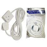 New 1 Way, 10 Metre Extension Lead - Cord, Cable Electric Mains Power Socket Plug Amp | UK Plug 3 Pin Socket Outlet | Ideal For Emergency Use (1 Way, 10m Lead)