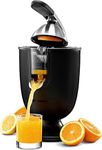 Eurolux Electric Fruit Juicer for Orange, Lemon, Grapefruit, Soft Stainless Steel Handle and Tapered Lid for Easy Use