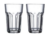 IKEA Little Loved Corner Pokal Glass, Drinks Glass, Milk Glass, Beer Glass, Drinkware, 350ml (Pack of 2) (Clear)