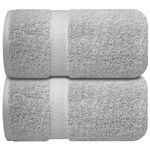 Infinitee Xclusives Premium Bath Sheets Towels for Adults – 2 Pack Extra Large Bath Towels 90x180cm-100% Soft Cotton, Absorbent Oversized Bathroom Towels, Hotel & Spa Quality Towel |Charming Grey|