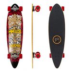 Mindless Tribal Rogue IV Red | 38” Pintail Longboard 7 Ply Maple W 6.5” RK Trucks for Stable Riding | 70mm 80A Wheels Wedge Rubber Riser for a Soft Ride| Perfect for Beginner and Intermediate Riders