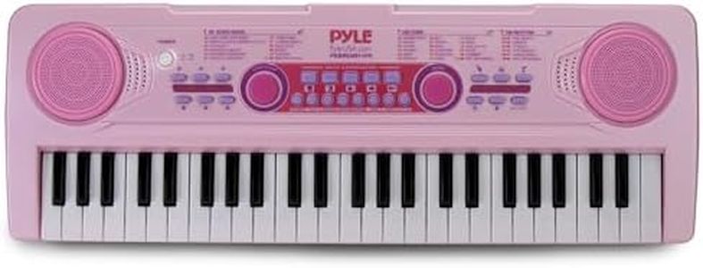 PYLE-PRO Electric Keyboard Piano for Kids-Portable 49 Key Electronic Musical Karaoke Keyboard, Learning Keyboard for Children w/Drum Pad, Recording, Microphone, Built-in Speaker-PKBRD4911PK (Pink)