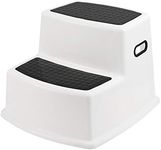 Taylor & Brown Dual Height Step Stool for Toddlers & Kids, Potty Training Stool for Bathroom, Kitchen, Two-Step Design with Soft-Grips, Stepping Stool for Toddlers, Black