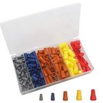 180PCS Electrical Wire Connectors Screw Terminals, Easy Twist On Connector Kit with Spring Inserted Cap Connections Assortment Set - Gray, Blue, Orange, Yellow and Red Connectors with Storage Box