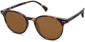 SOJOS Small Round Classic Polarized Sunglasses for Women Men Vintage Style UV400 Lens SJ2113, Tortoise/Brown