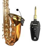 DIGIMORE Wireless Saxophone Microphone System | Transceiver | Built-in Condenser Mic | Low Latency | Long Battery Life | Ideal for Live Performance & Recording (D-344)