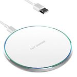 XMUVIT 15W Fast Wireless Charger Pad, USB-C to C Cable Included, Universal Qi Charging for iPhone 17/16/15/14/13/12 & Samsung Galaxy S26/S25/S24/S23/S22, OnePlus & More, Non-Mag-Safe Charging Stand